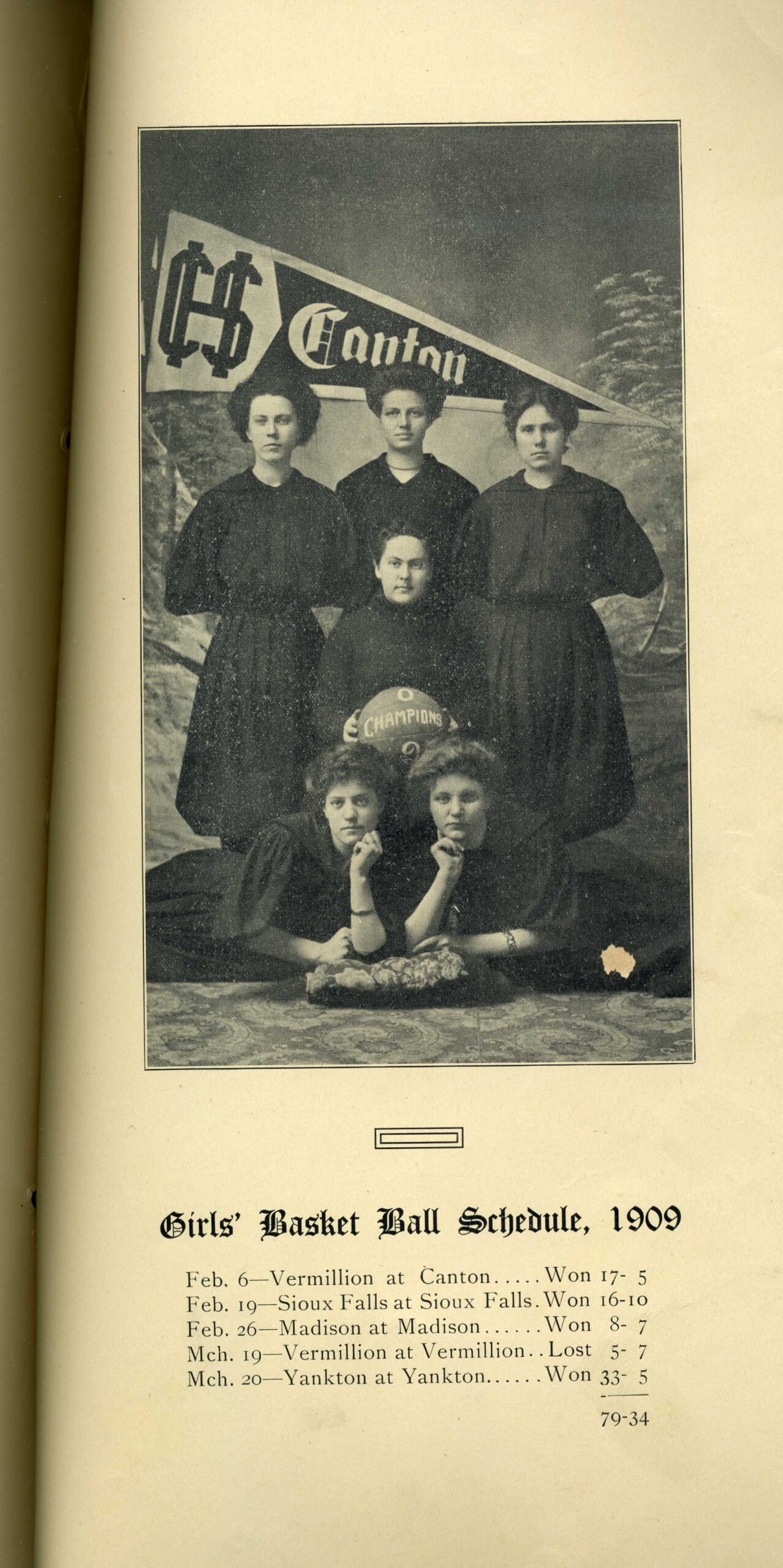 1909 CANTON GIRLS TEAM